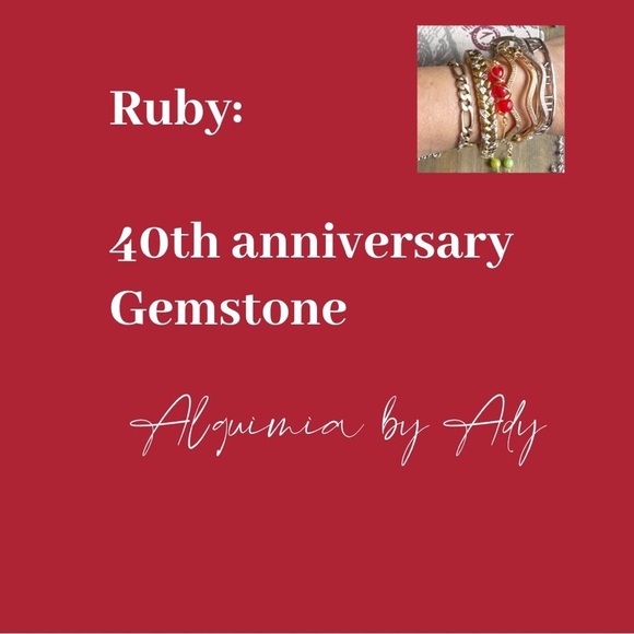 Alquimia untreated ruby chunky big Biwa pearl beaded  bracelet - Picture 4 of 6